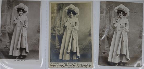 An album of circa 500 Edwardian postcards of the actresses Gertie Millar and Lily Elsie